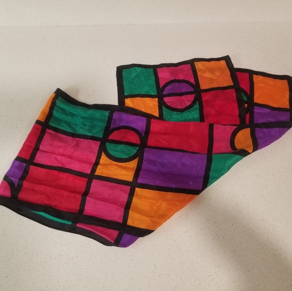 Mondrain Stained Glass Multicolored Scarf - Picture 6 of 6